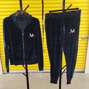 Women's Blue Velour Tracksuit TRUE RELIGION